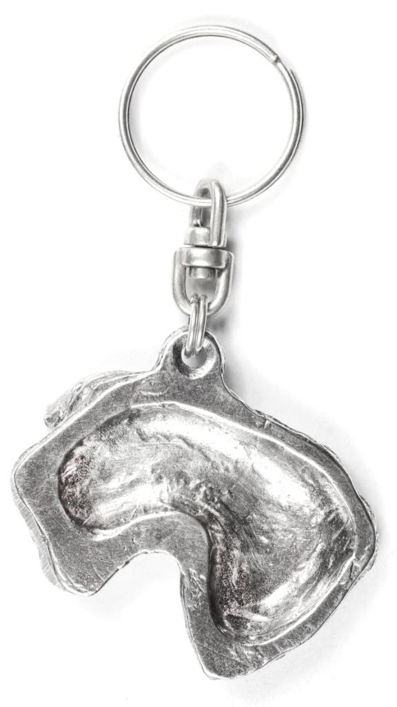 Cesky Terrier, Czech Terrier - Silver-plated pendant with a dog in a decorative box, handbag decoration, backpack pendant by Art-Dog brand