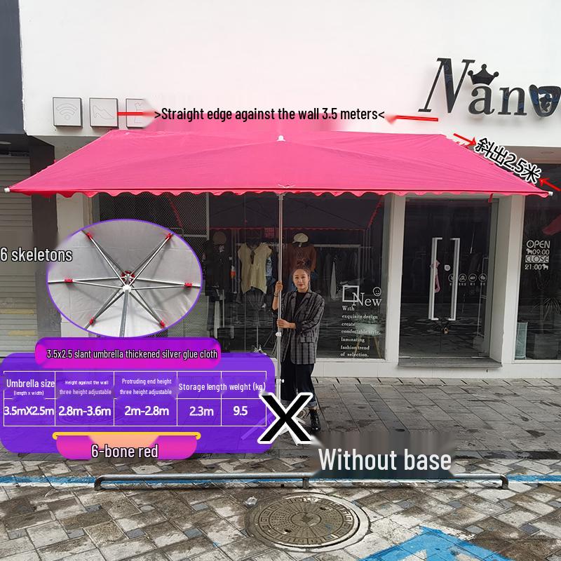 Складной уличный коммерческий солнцезащитный зонт с наклоном и козырьком