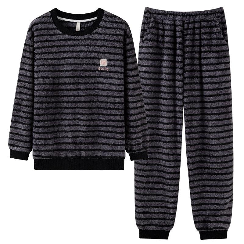 Пижама из полуфлиса женская зимняя утолщенная флисовая теплая осенне-зимняя коралловый флис мягкая можно носить как домашнюю одежду