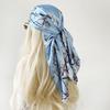 90cm Silk Scarf Women's Large Square Scarf New Wrap Turban Floral Printed Scarf Satin Shawl