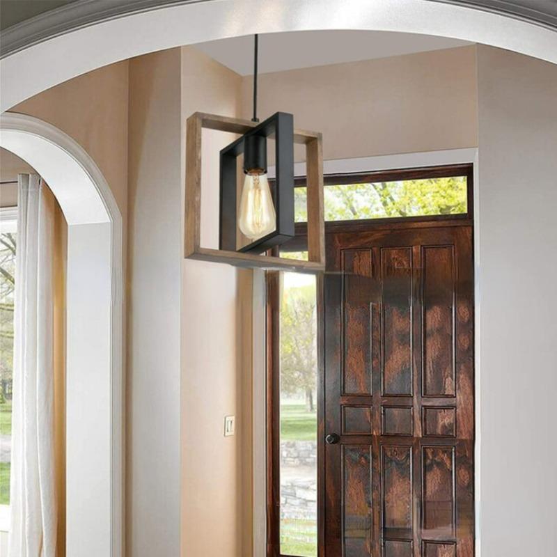 Креативный обеденный стол, индустриальный стиль, ретро островной настольный светильник из цельного дерева, железный арт-бар, настольный светильник для ресторана, подвесной светильник