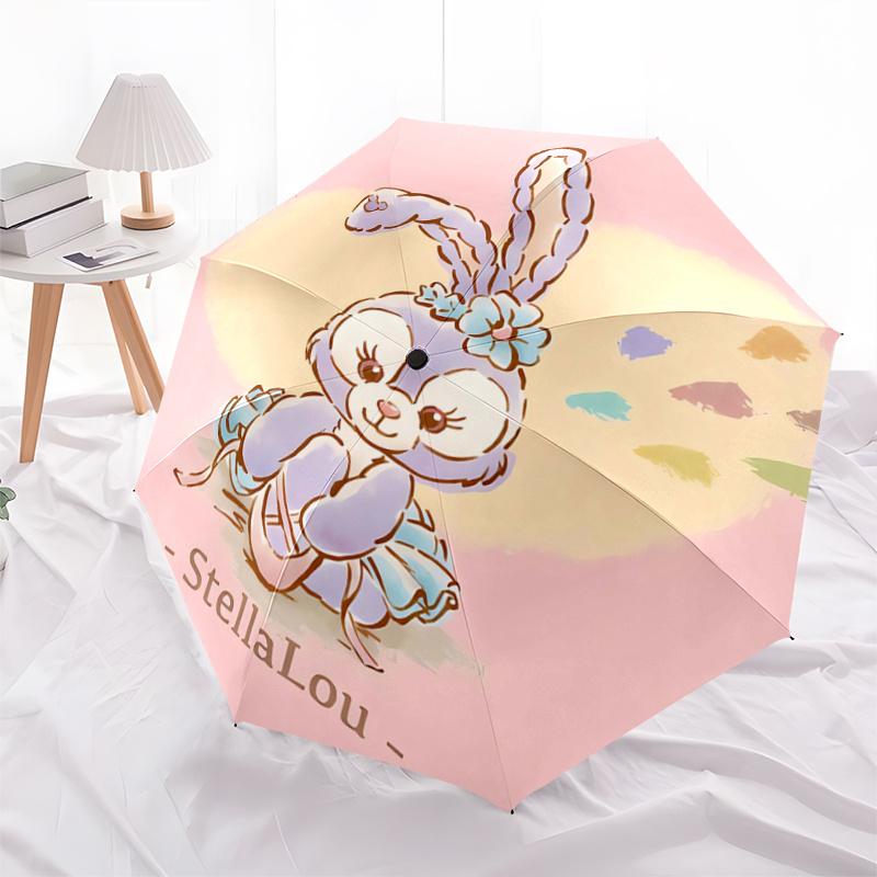 1pc StellaLou's Whimsical Garden Cartoon Umbrella, Portable 3-Fold Compact Umbrella, Suitable for Camping, Hiking and Travel, Ideal Easter B