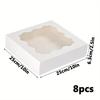 8 шт. Белые коробки для сладостей с прозрачным окном, подарочные коробки с автоматической выдвижной подарочной упаковкой, подарочная упаковочная коробка из крафт-бумаги для свадеб, дней рождения, вечеринок, ювелирных изделий