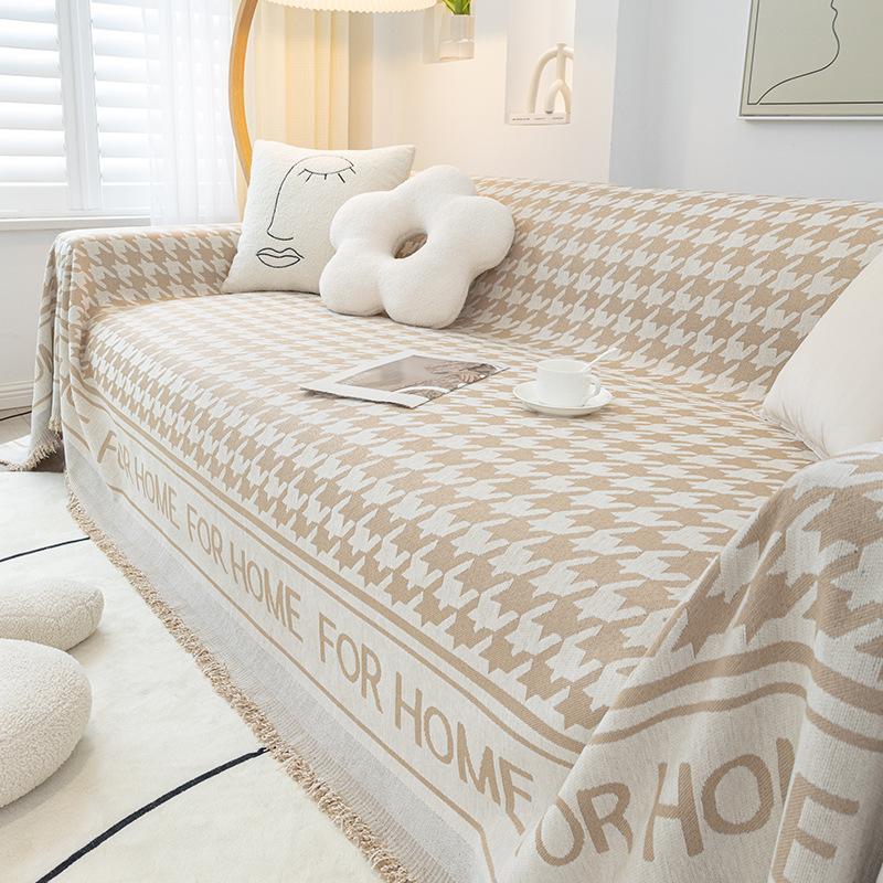 Houndstooth Sofa Cover Cloth Four Seats One Imperial Concubine Sofa Towel Affordable Luxury Style Sofa Cover Blanket