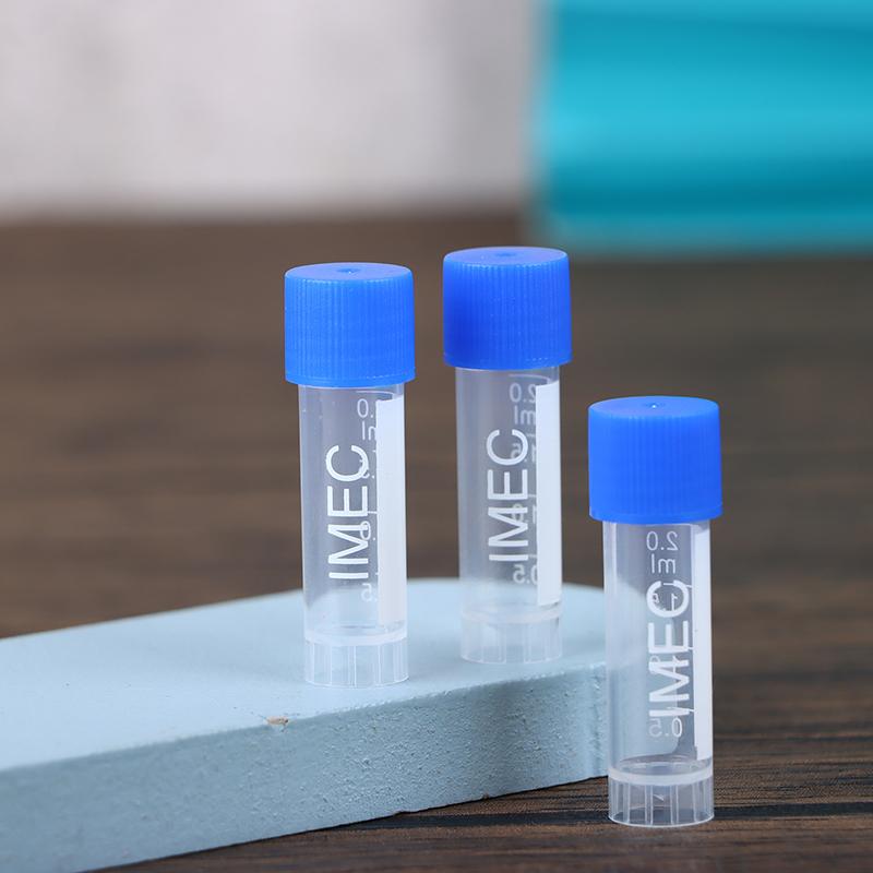 50Pcs 1.8Ml(2Ml) Plastic Graduated Cryovial Plastic Test Tube Freezing Tube Sample Cold Storage Tubes With Screw Cap
