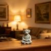3D Printed Meditating Dog Statue, Cute Zen Puppy Sculpture, Retro Desk Decor for Home & Office, Unique Gift for Dog Lovers
