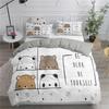 Cartoon Bedding Set Cute Cats Printed 3D Duvet Cover Set Twin Full Queen King Double Sizes Pillowcase Bedclothes Soft Polyester