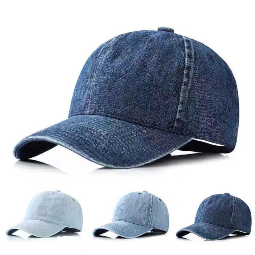 Hip Hop Sun Hat Solid Color Peaked Hat Casual Denim Baseball Cap Girl