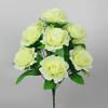 12Heads Silk Rose Artificial Flowers Fake Bouquet Wedding Party Home Grave Decor