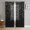 Dark Night Stars Decoration Tulle Curtains For Living Room Sheer Curtain Bedroom Voile Decorative Window Treatments