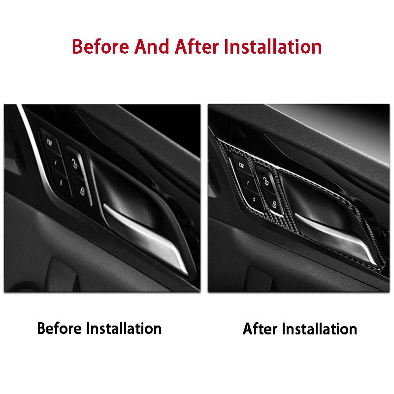 4 шт., внутренняя дверная ручка из углеродного волокна, накладка на отделку автомобиля, Стайлинг автомобиля для BMW X3 X4 G01 G02 G08 2018-2022, автомобиль
