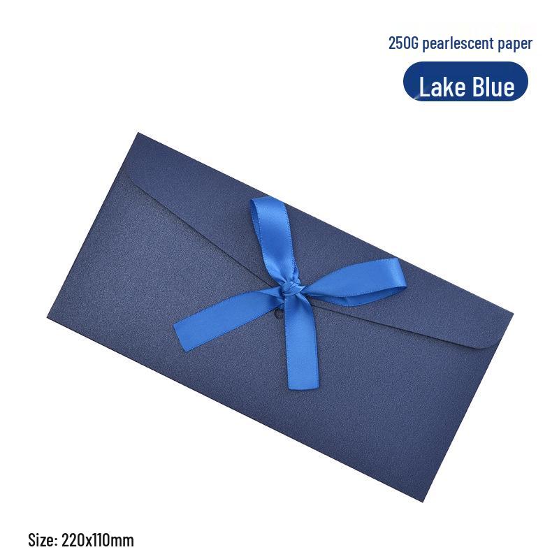 Перламутровый бант из ленты, подарочный конверт и приглашение с печатью логотипа на заказ