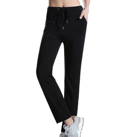 Женские штаны для йоги с карманами, регулируемые на шнурке, облегающие, длинные брюки, спортивные компрессионные леггинсы