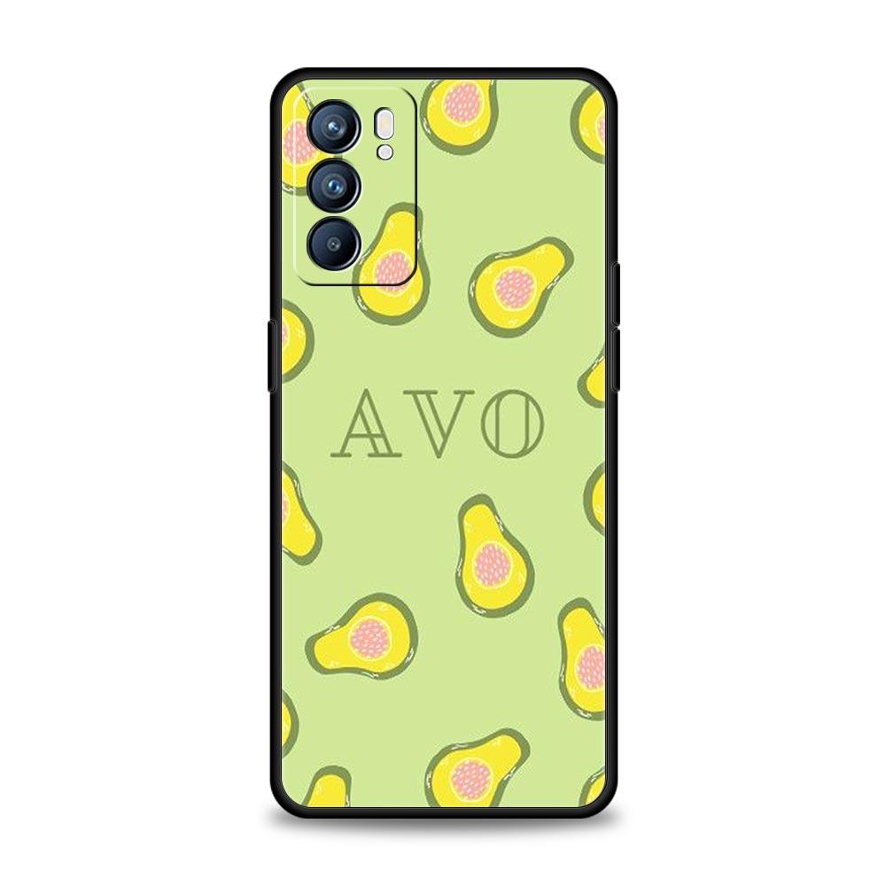 Милый чехол для телефона с авокадо для Oppo A17 A31 A54 A57 A78 A79 A98 Find X5 X6 Reno 6 7 8 10 11 12 13 F Pro 5G Мягкий чехол из ТПУ Funda Сумка