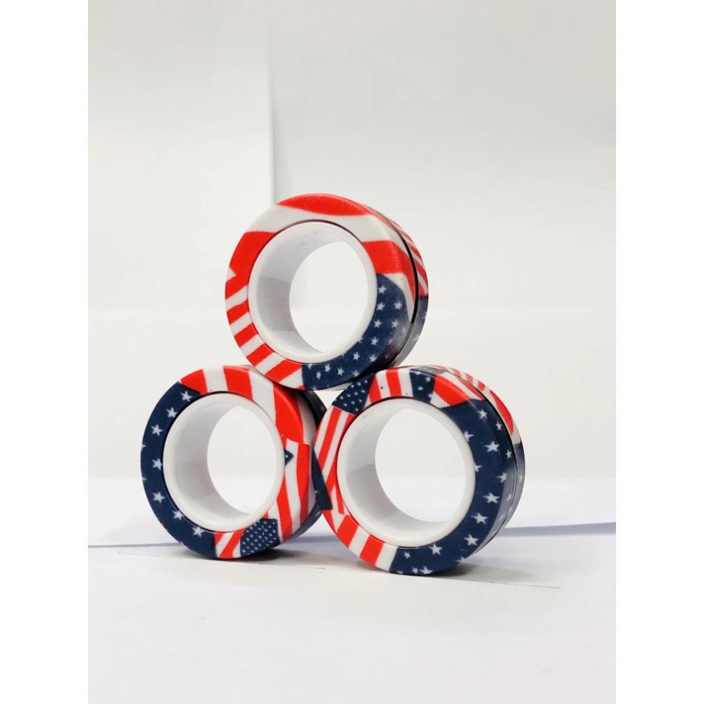 3 шт. Магнитные кольца на пальцы Разноцветный набор спиннеров для снятия стресса и тревоги