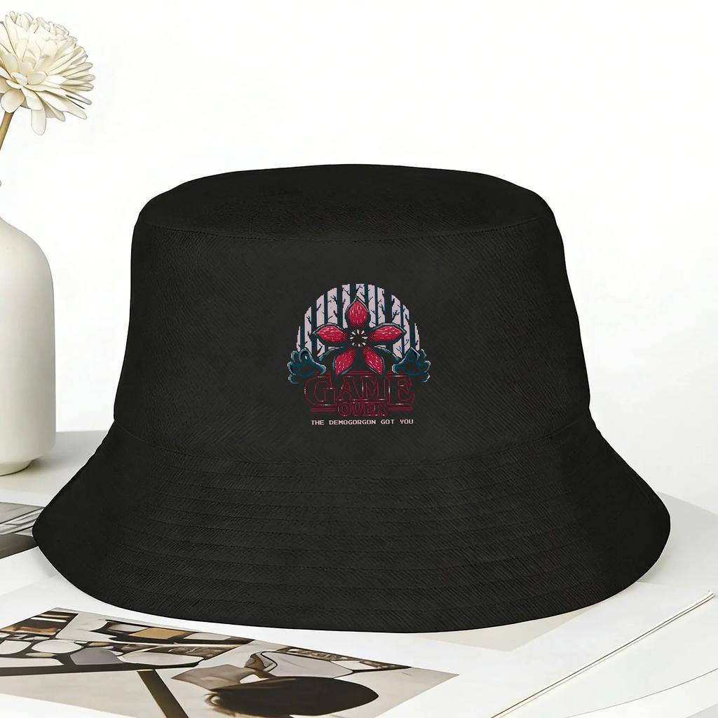 Demogorgon game over Bucket Hat For Women FisherUnisex Hats Classic Travel Hiking Caps Soft Fold Harajuku Design Sun Hats