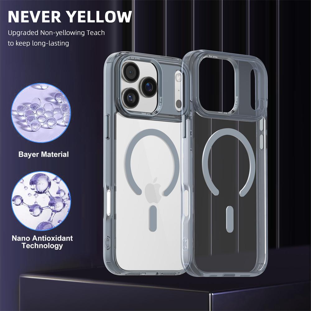 Anti-Yellow Strong Magnetic Case for iPhone 17 Pro Max Air 16 15 14 13 12 11 for Magsafe Shockproof Wireless Charging Cover