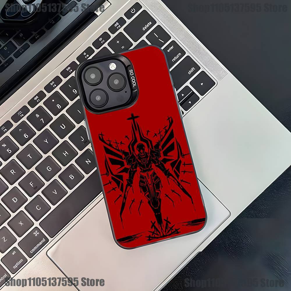 Чехол для телефона U-Ultrakill для iPhone 17,16,15,14,13,12,11,Pro,XS,Max,Plus,Mini,SE4,E Черный Матовый Ударопрочный Чехол
