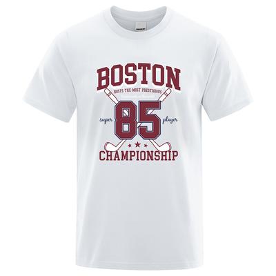 Boston 85 Players Championship Мужские и женские хлопковые футболки с круглым вырезом Индивидуальная свободная одежда Модные футболки