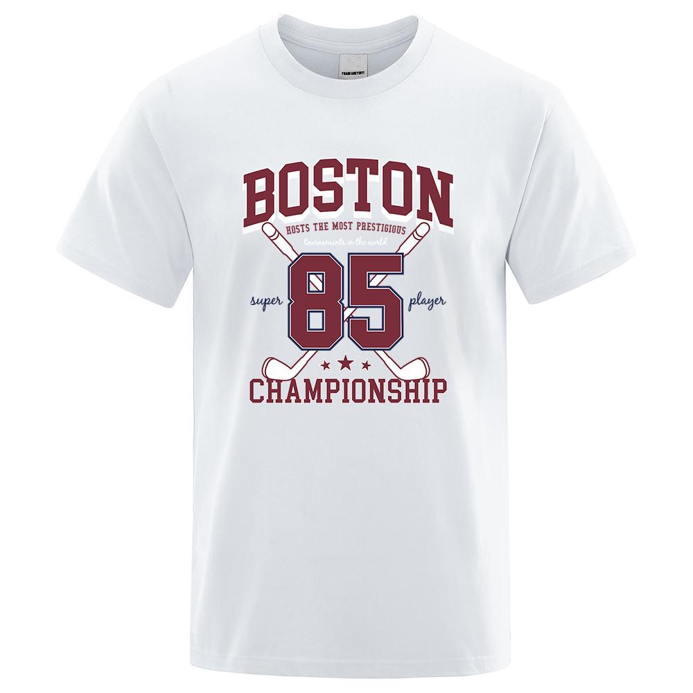 Boston 85 Players Championship Мужские и женские хлопковые футболки с круглым вырезом Индивидуальная свободная одежда Модные футболки