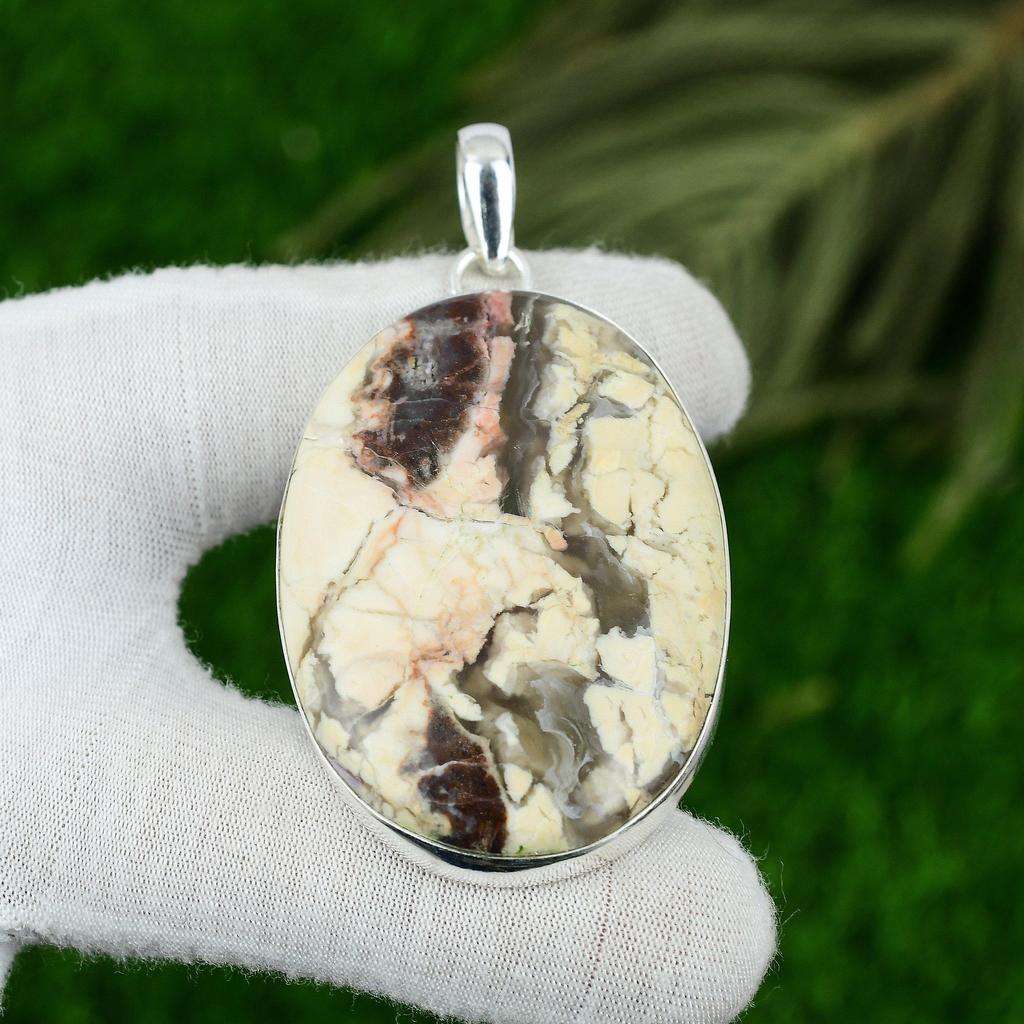 Mothers day Sale Natural Brecciated Mookaite Sister New Pendant Sterling Silver