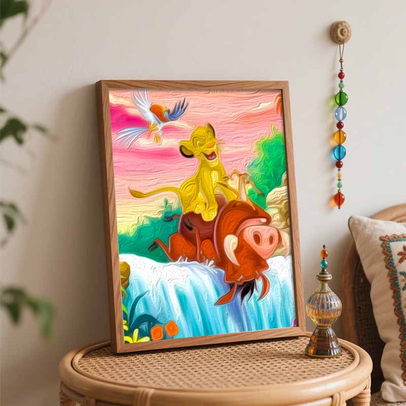 Disney Lion King The Lion King digital oil painting diy handpainted coloring painting home decoration wall art gift for wall decor