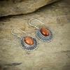 Red Sunstone Gemstone Handmade 925 Sterling Silver Jewelry Earring 1.69" M-228