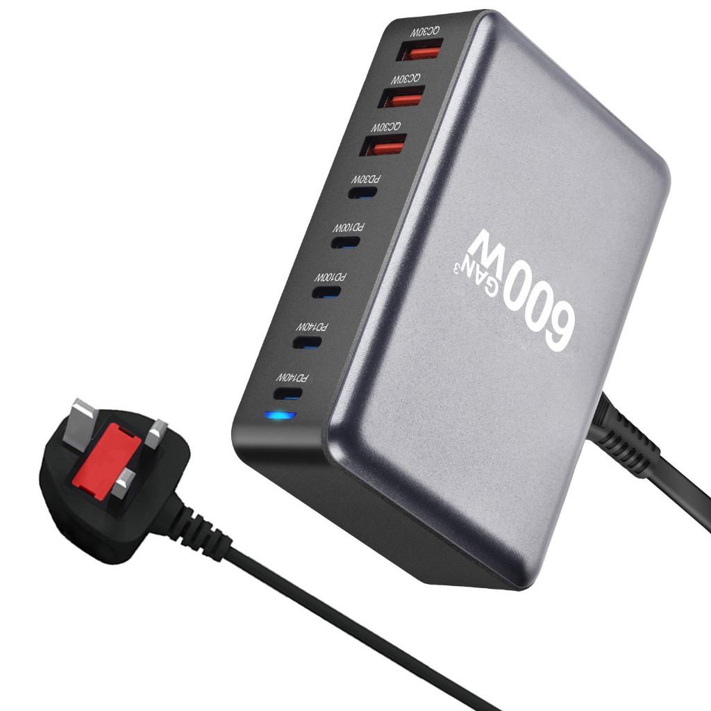 268 Вт/600 Вт Настольное зарядное устройство 8 портов USB 5C+3A Type C PD Зарядное устройство 3.0 USB Type C Быстрая зарядка Мобильное USB зарядное устройство