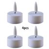 Warm White Flickering LED Tea Lights Set of 4 Flameless Electric Tealights