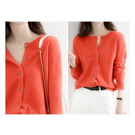 Женский свитер, модный кардиган с круглым вырезом и пуговицами, мягкий удобный вязаный свитер для повседневной носки