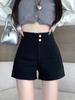Женские шорты с высокой талией, черные, летние, утягивающие, для ягодиц