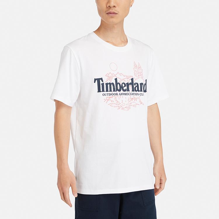 Timberland Футболка мужская повседневная дышащая с коротким рукавом для активного отдыха, белая A4345-100