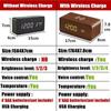 2025 Sound Control LED Digital Alarm Clock Wooden Design Thermometer Qi Wireless Charging Pad Desk Clock