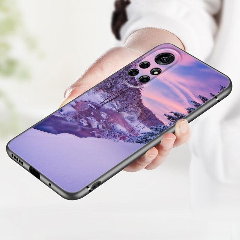 Чехол для телефона с зимним светом и снегом для Huawei Honor 60 50 SE 30S Mate 30 20 10 Lite 40 Nova 9 8 Pro Y60 8i 7i 7SE 5T Premium