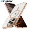 KEYSION Прозрачный чехол MagSafe для iPhone 16 Pro Max HD Clear Magnetic Wireless Charging Phone Cover для iPhone 16 Plus