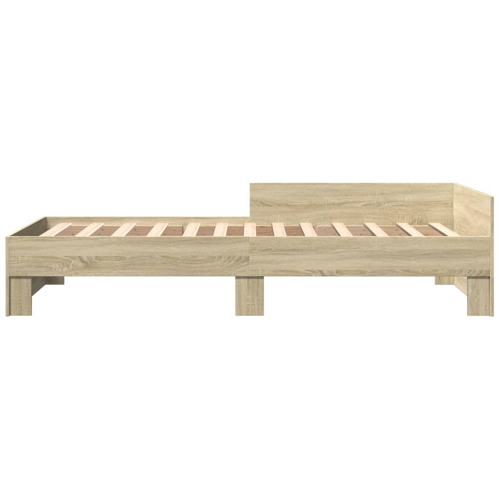 Bed Frame without Mattress Sonoma Oak Finish 100 x 200 cm Engineered Wood