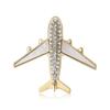 Простая и стильная брошь в виде самолета из сплава со стразами, креативная универсальная брошь для мужского и женского костюма, корсажа, ювелирное украшение