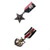 2x Vintage Style Uniform Medal Brooch Party Costume Props