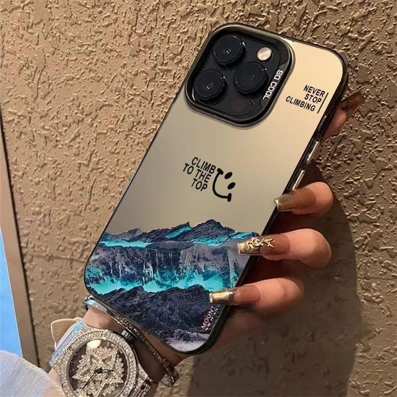 Подходит для чехла мобильного телефона Apple 16 Aurora Снежная гора iphone14 новый 13ProMax мужской и женский простой стиль ins 15