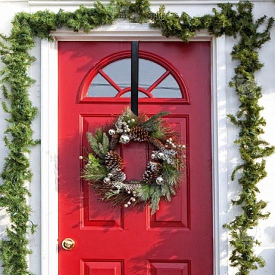 1 шт/2 шт телескопическая вешалка для венков регулируемый металлический крючок для входной двери над дверью вешалка для венков с защитной подкладкой для рождественских украшений