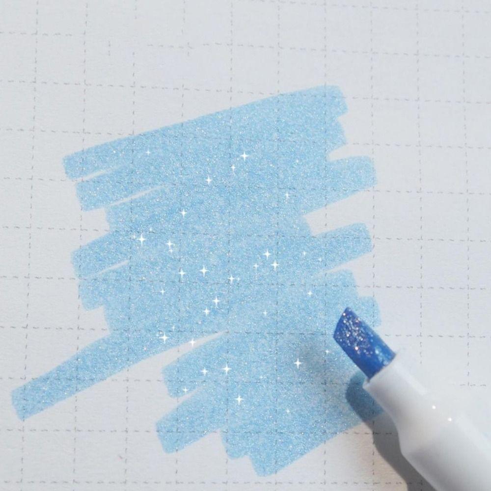 5PCS Plastic Glitter Highlighters High Gloss Fluorescent Pen Draw Doodle Pens Students Gift