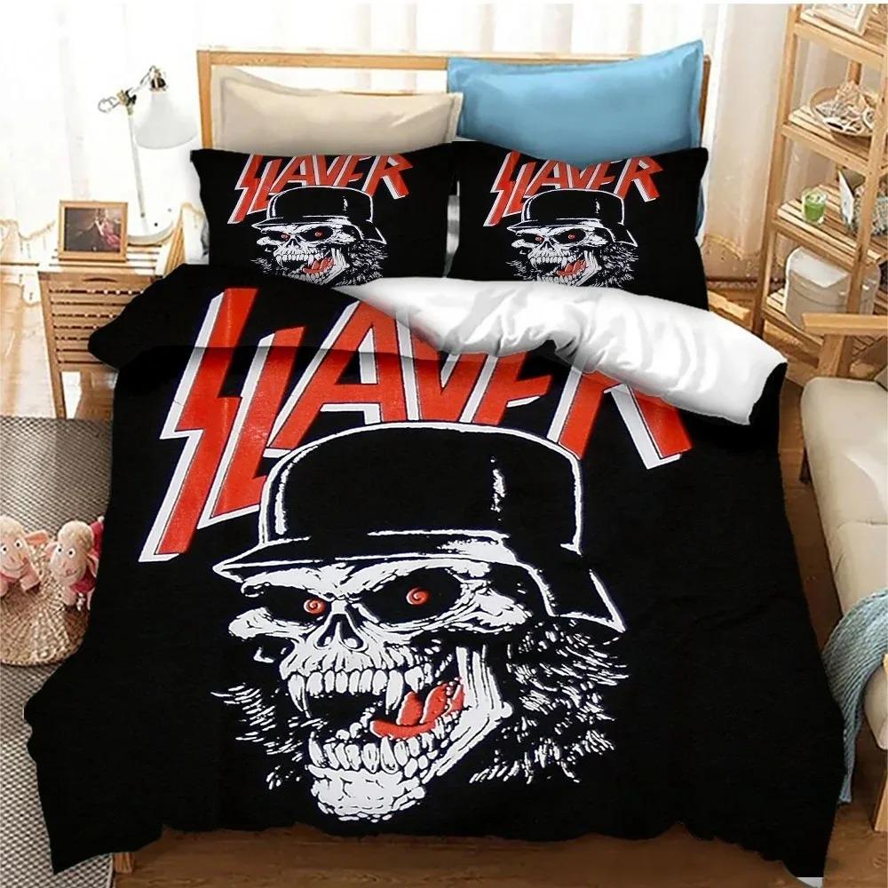 Slayer Тяжелый Металл Музыкальная Группа Постельное Белье Спальня Мягкие Современные Покрывала Удобное Пододеяльник Чехол для Одеяла и Наволочка
