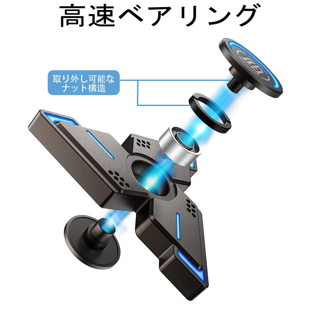 Ручной спиннер VOFOLEN, светящийся, роскошный, для снятия стресса, металлический ручной спиннер, хорошо вращается, сверхпрочные подшипники из нержавеющей стали, высокая скорость вращения