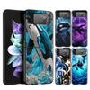 Жесткий ПК чехол для телефона Samsung Galaxy Z Flip 7 6 5 4 Черная крышка для Galaxy Z Flip 3 Складной Ударопрочный Звездный Косатка Кит Акула