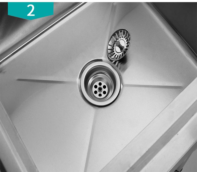 Напольная кухонная мойка из нержавеющей стали 304 с платформой-подставкой, одна чаша для мытья овощей и посуды.