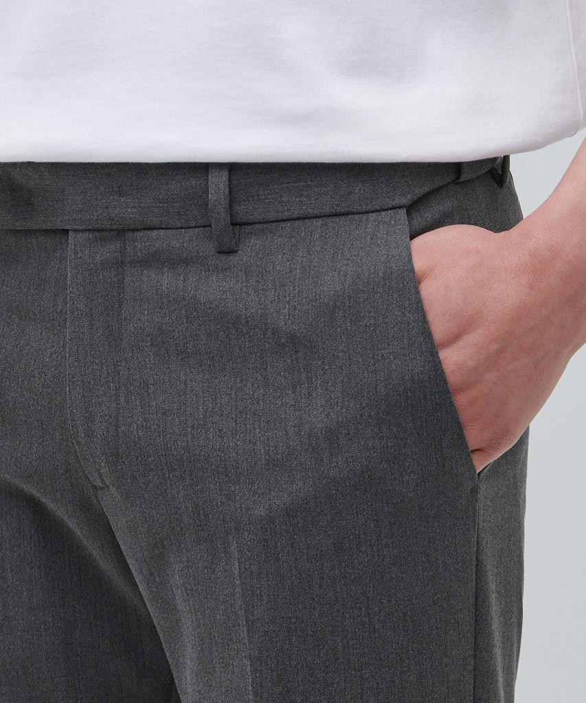 MUSINSA STANDARD Lightweight Skinny Hidden Elastic Waist Crop Slacks [Medium Gray]