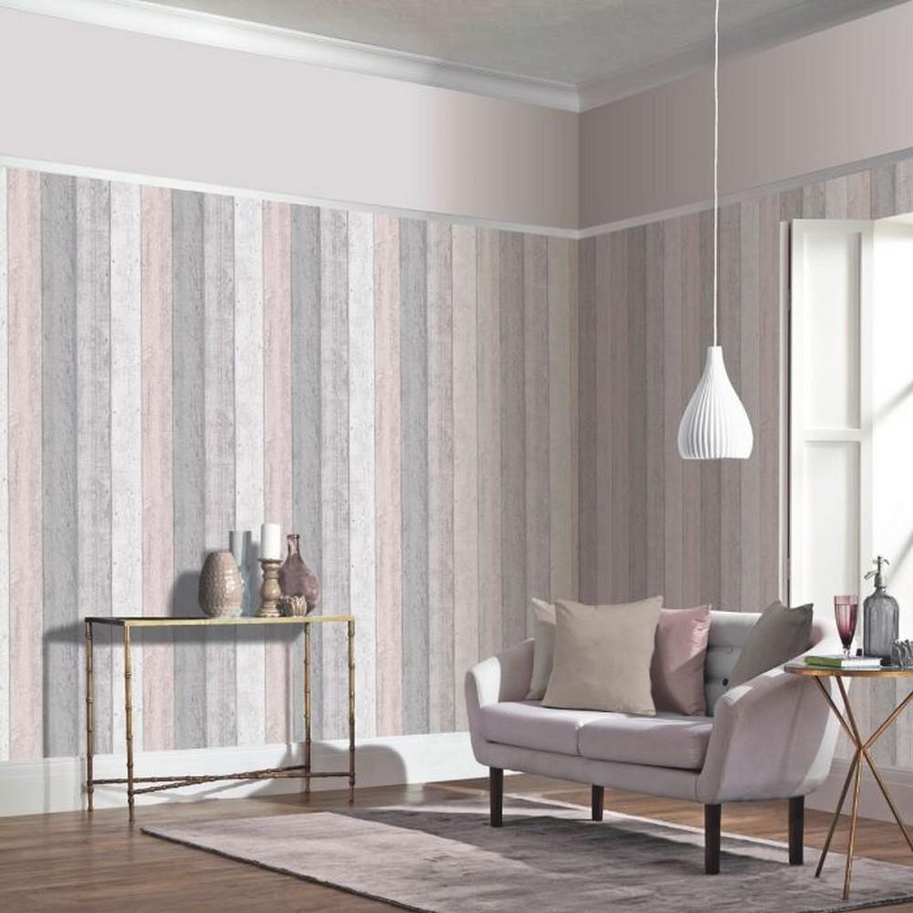 Обои из крашеного дерева в стиле артхаус