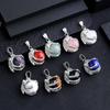 Dragon Claw Pendant Crystal Ball Natural Rose Quartz Amethyst Red Agate Black Agate  Crystal Pendant Necklace