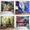 Boho Mandala Hippie Bedroom Tapestry Pegasus Horse Tapestry Unicorn Wall Hanging Starry Universe Psychedelic Wall Hanging