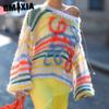 Women's Autumn and Winter Sweet Fresh Lazy Style All Round Neck Pullover Knitted Women's Sweater Women